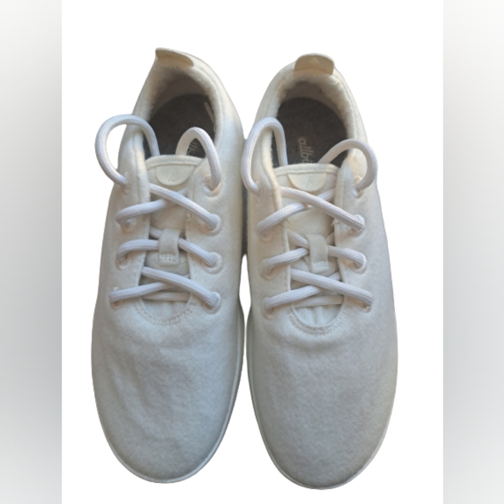 Allbirds ivory shoes wool runner off white sneakers size 8